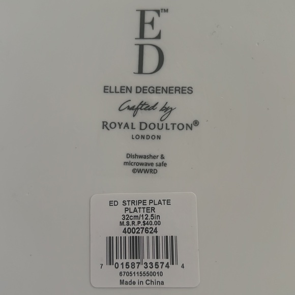 ED Taupe Stripe Serving Platter, 12.5 inch - Picture 3 of 5